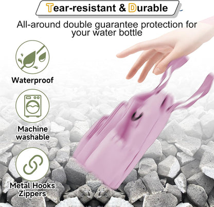 32-40 oz Crossbody Water Bottle Carrier Bag with Phone Pocket, Black