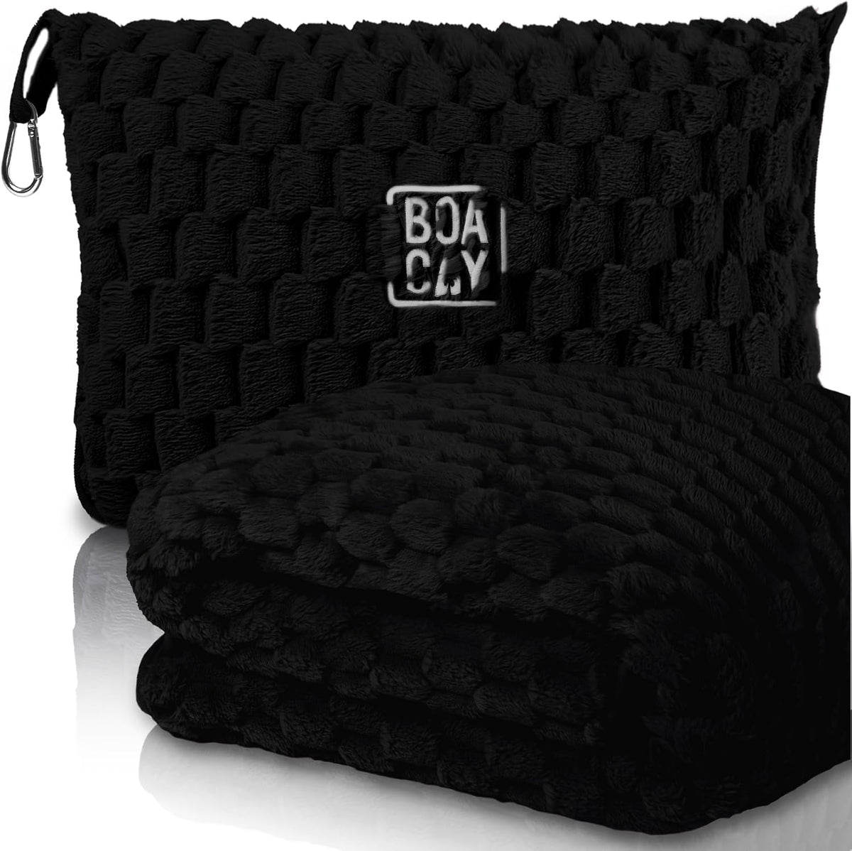 Packable Travel Blanket for Airplane, Car - Compact Office Blanket - Portable Pillow for Adults, Kids with Case, Luggage Sleeve, Backpack Clip