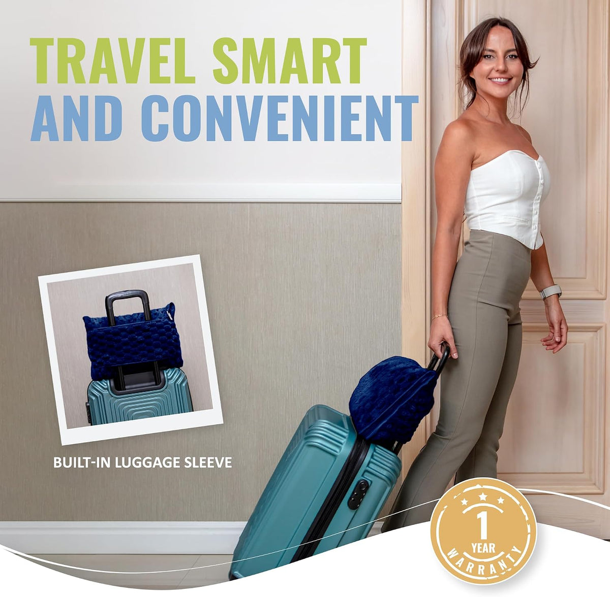 Packable Travel Blanket for Airplane, Car - Compact Office Blanket - Portable Pillow for Adults, Kids with Case, Luggage Sleeve, Backpack Clip