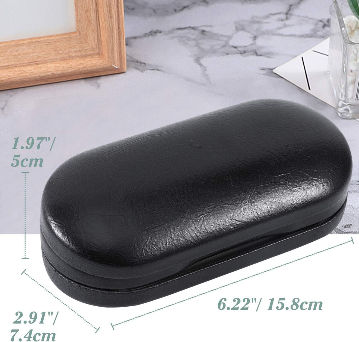 Double Eyeglass Case,Glasses and contact case 2 in 1 with Mirror
