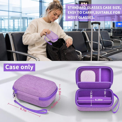 Portable 2 in 1 Contact Lens Case and Glasses Case for 2 Pairs