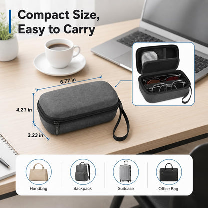 Portable 2 in 1 Contact Lens Case and Glasses Case for 2 Pairs
