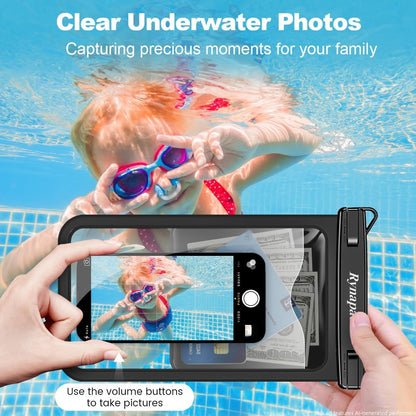 Large Waterproof Phone Pouch Up to 10", 2 Pack IPX8 Protector Pouch