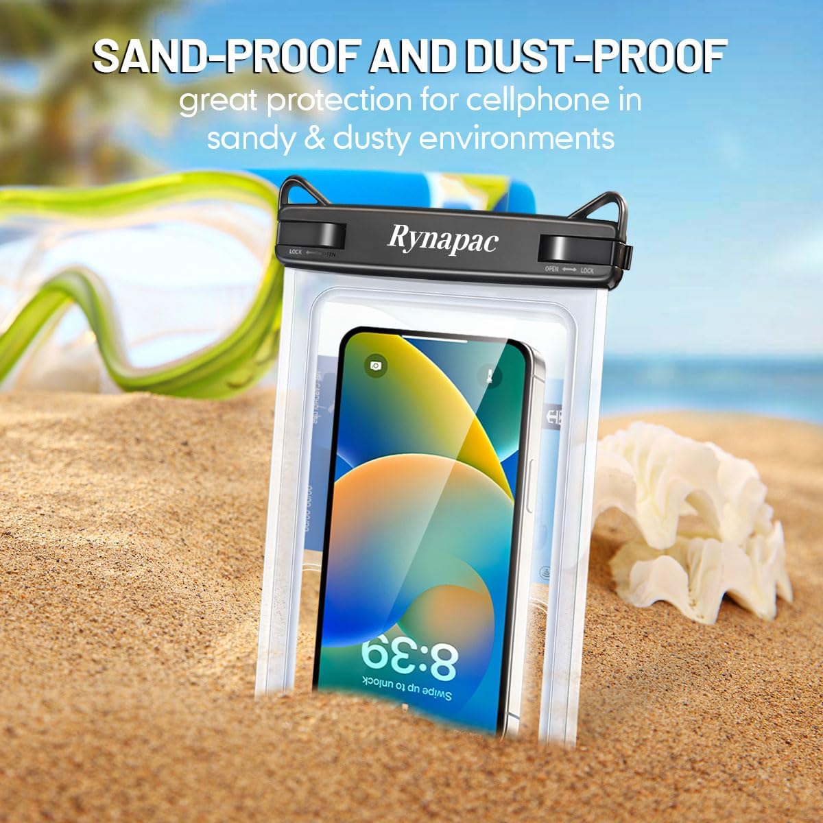 Large Waterproof Phone Pouch Up to 10", 2 Pack IPX8 Protector Pouch