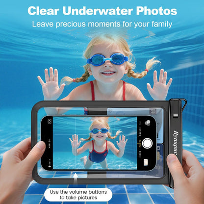 Large Waterproof Phone Pouch Up to 10", 2 Pack IPX8 Protector Pouch