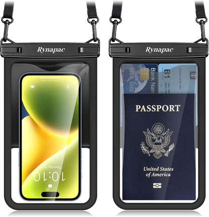 Large Waterproof Phone Pouch Up to 10", 2 Pack IPX8 Protector Pouch