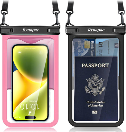 Large Waterproof Phone Pouch Up to 10", 2 Pack IPX8 Protector Pouch