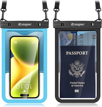 Large Waterproof Phone Pouch Up to 10", 2 Pack IPX8 Protector Pouch