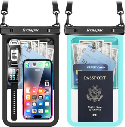 Large Waterproof Phone Pouch Up to 10", 2 Pack IPX8 Protector Pouch