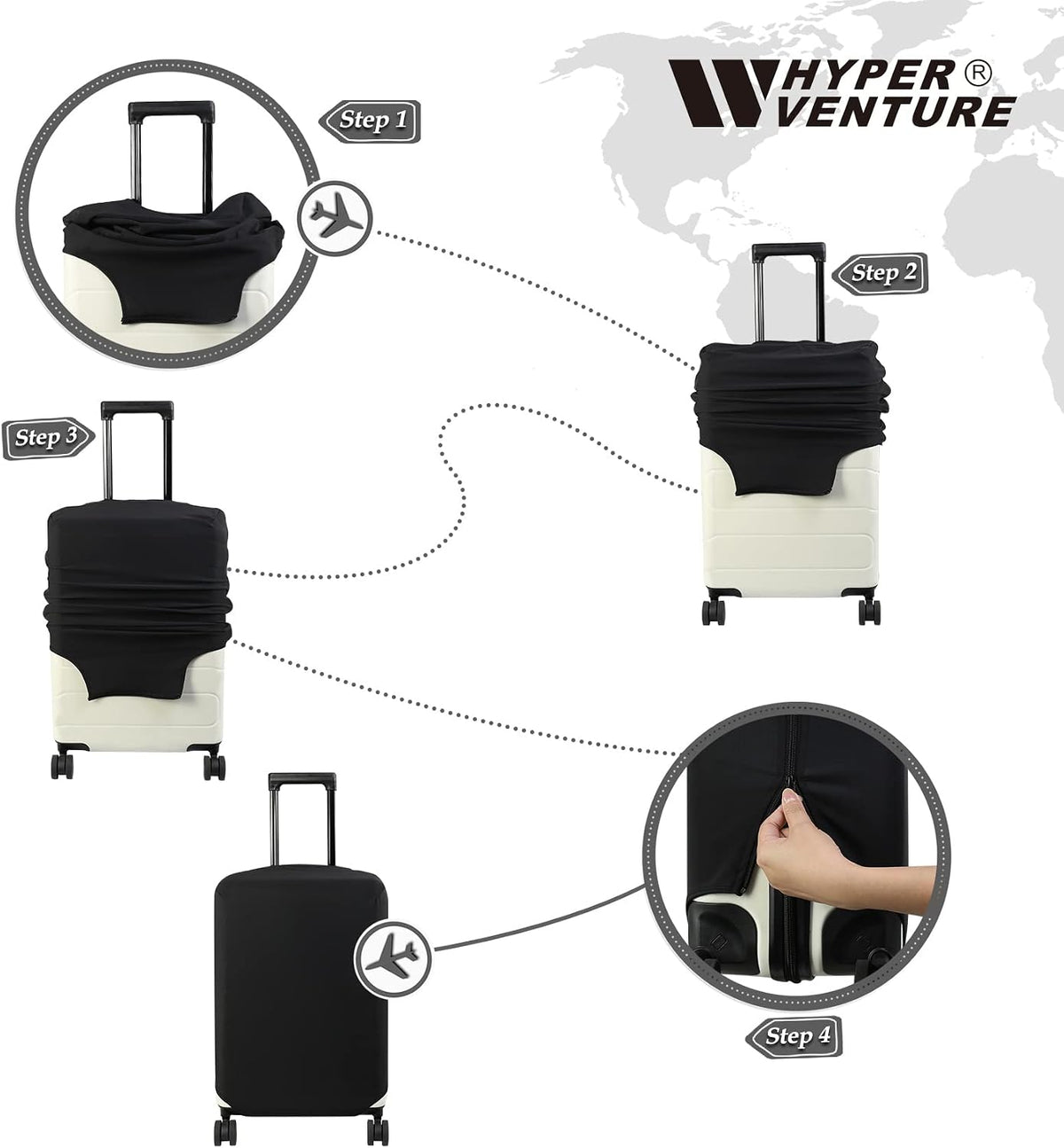 Travel Luggage Cover Suitcase Protector Fits 18-22 Inch, S