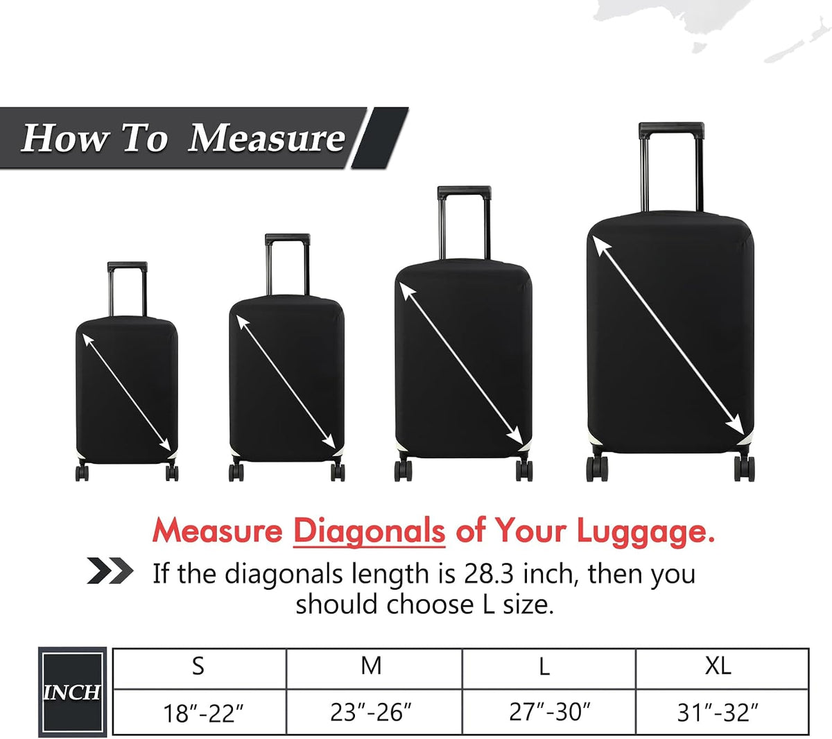 Travel Luggage Cover Suitcase Protector Fits 18-22 Inch, S