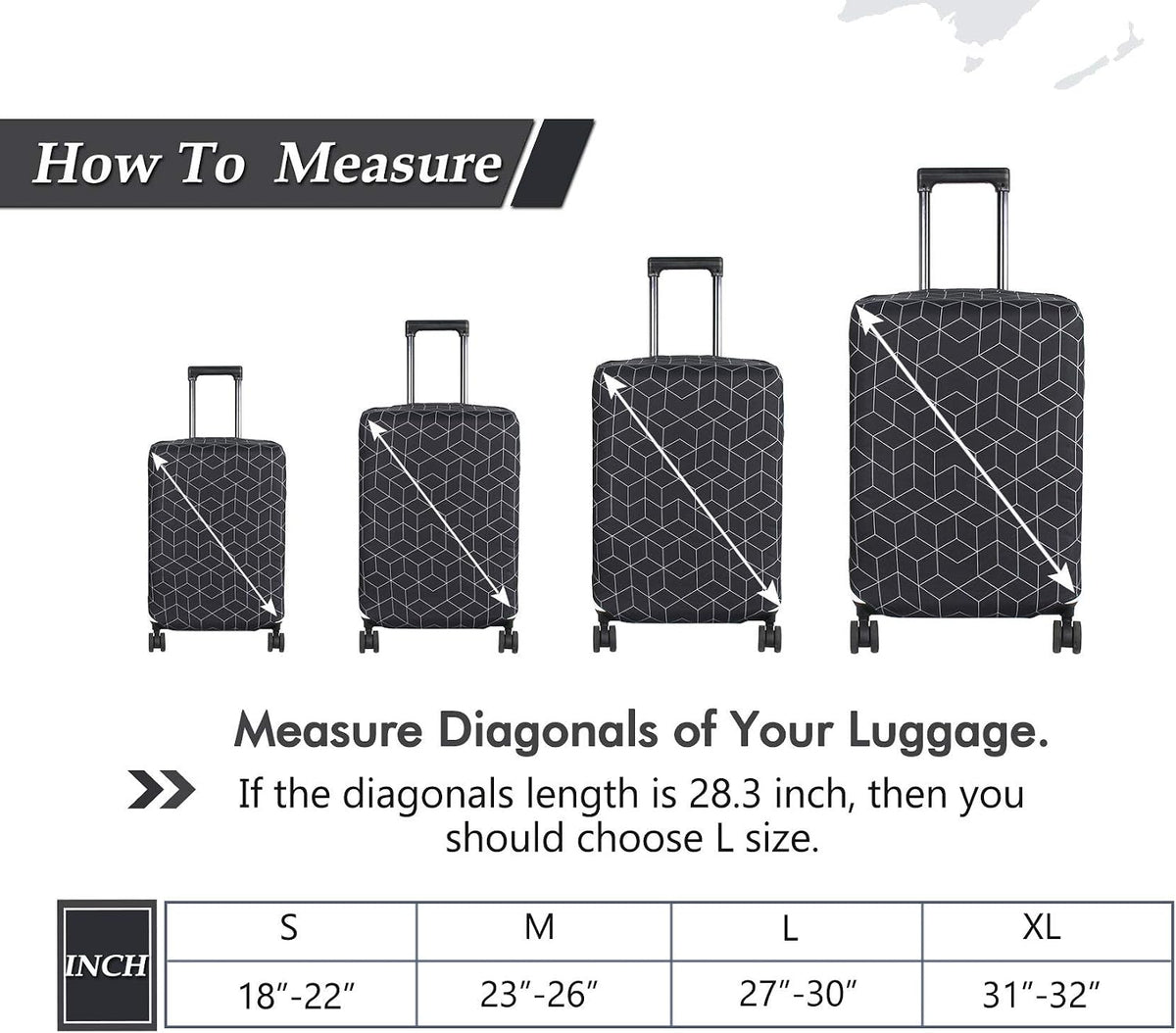 Travel Luggage Cover Suitcase Protector Fits 18-22 Inch, S