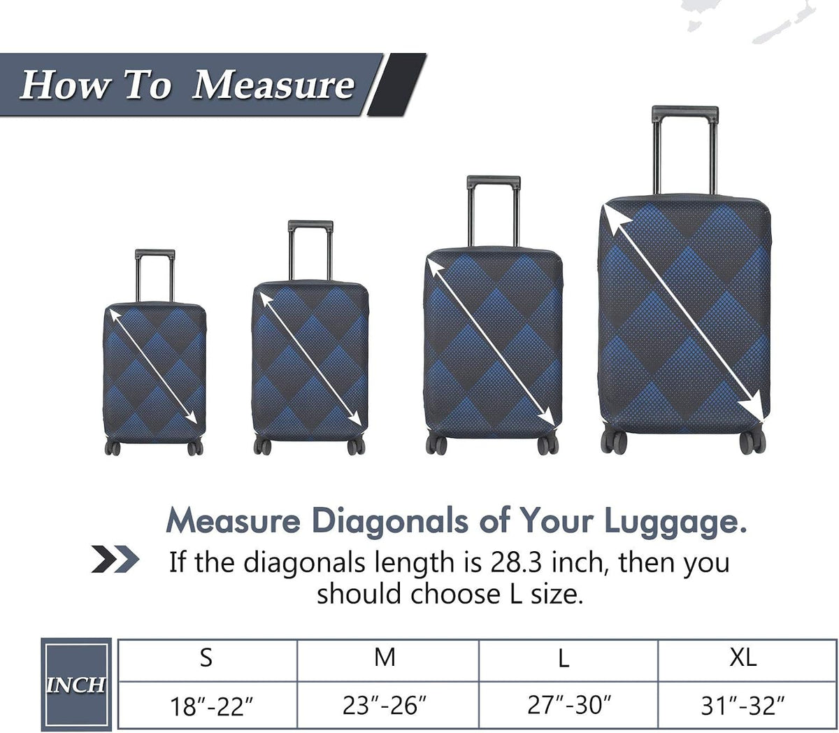 Travel Luggage Cover Suitcase Protector Fits 18-22 Inch, S