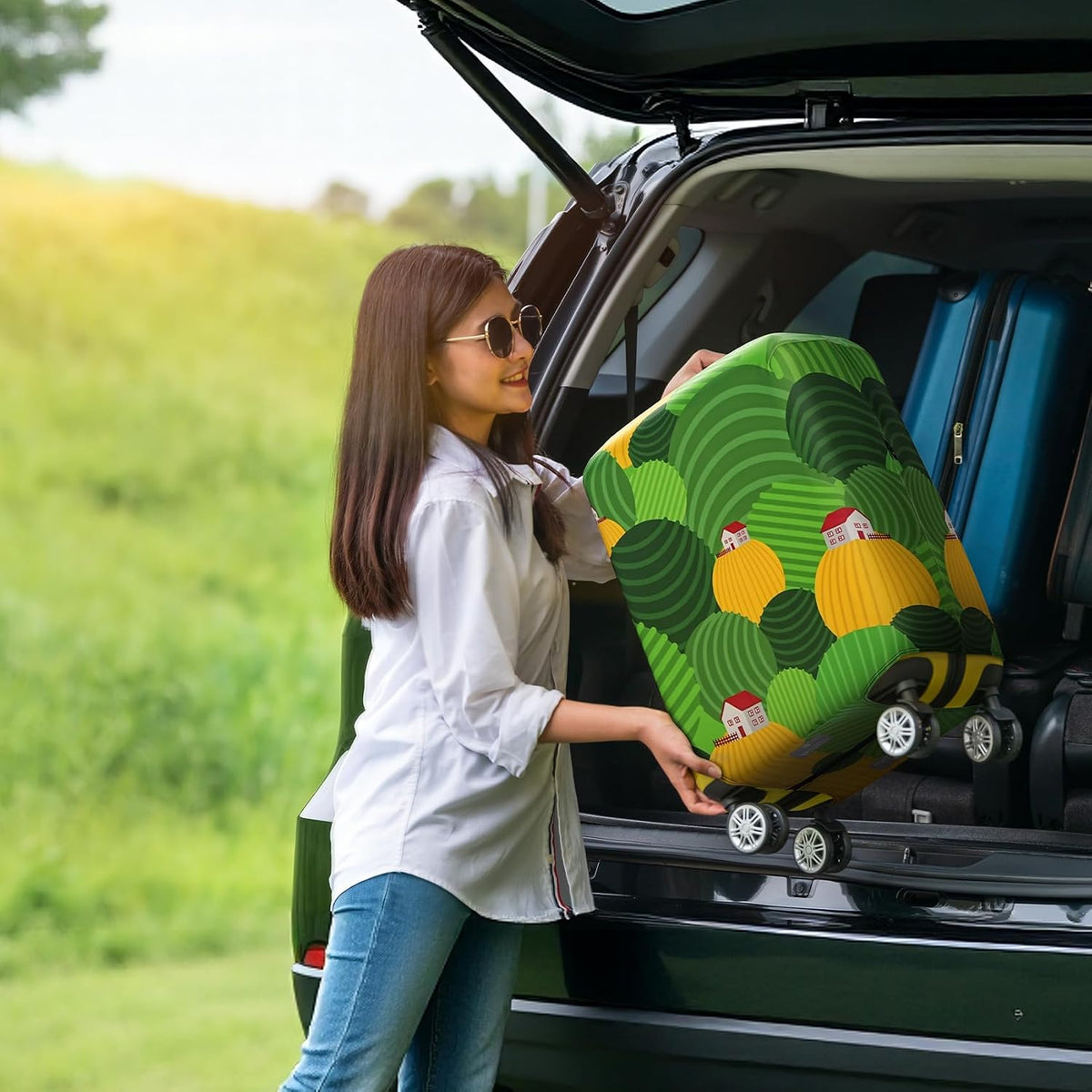 Travel Luggage Cover Suitcase Protector Fits 18-22 Inch, S