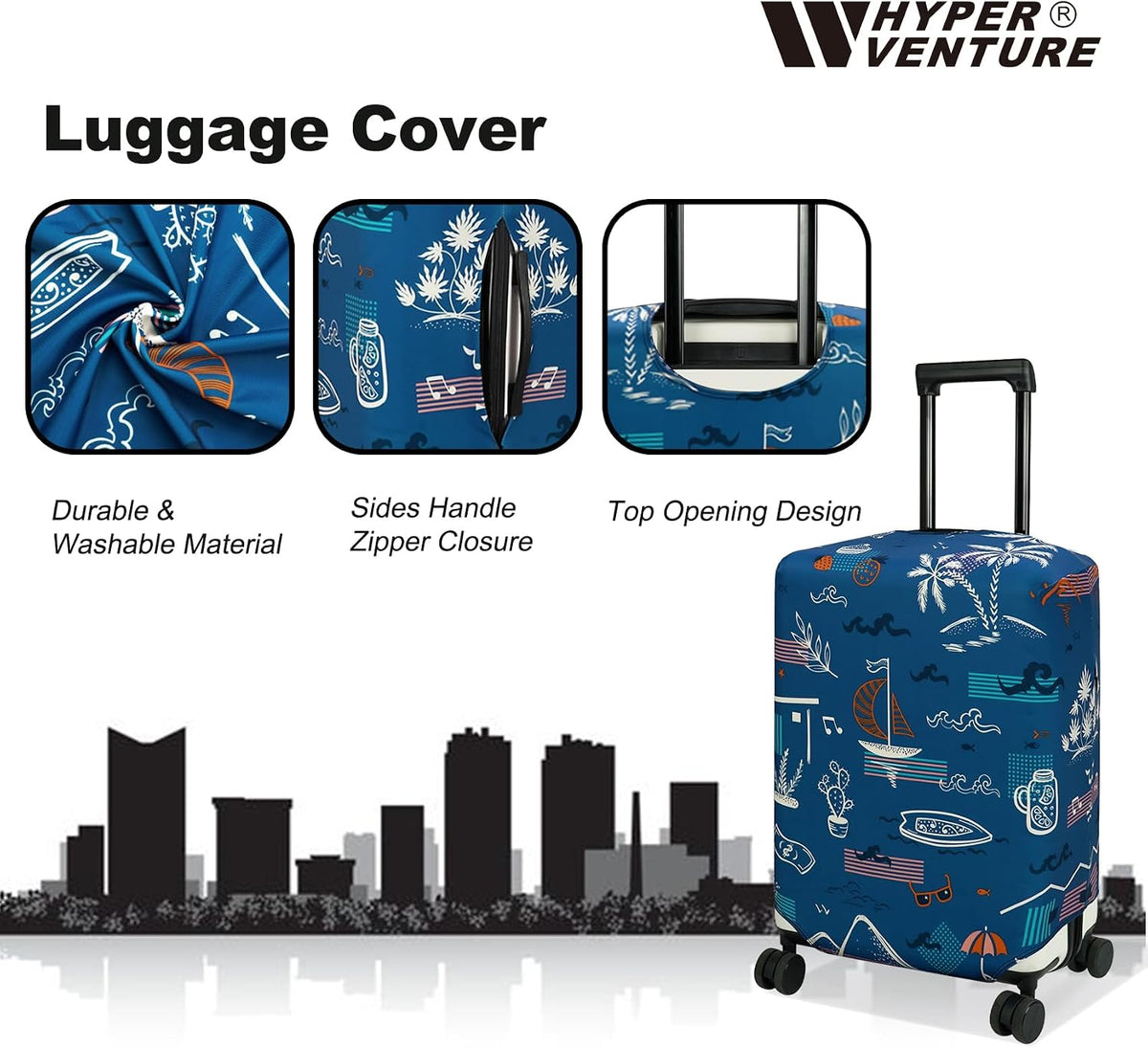 Travel Luggage Cover Suitcase Protector Fits 18-22 Inch, S