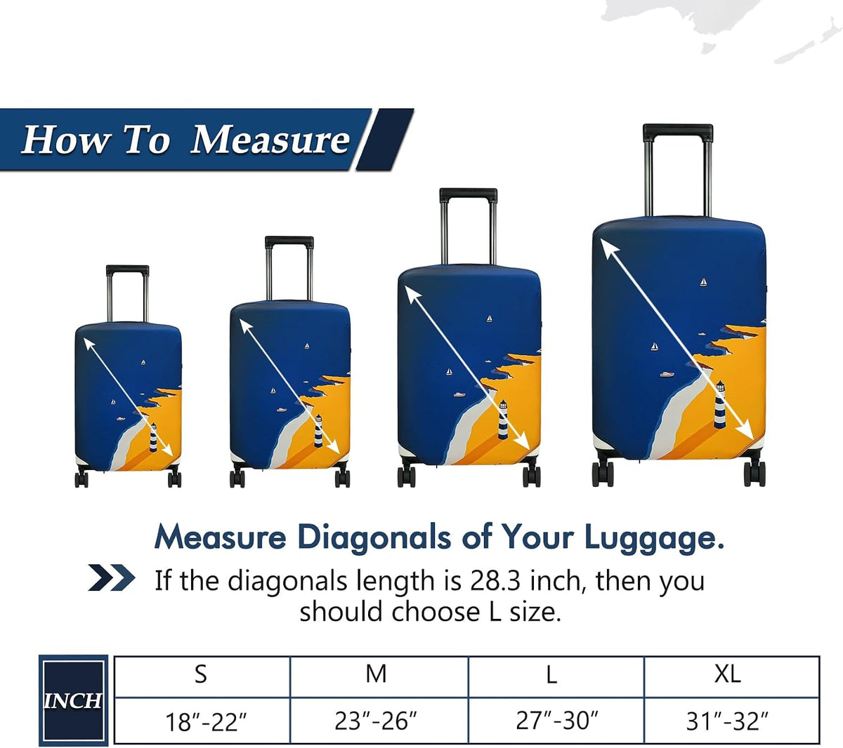 Travel Luggage Cover Suitcase Protector Fits 18-22 Inch, S