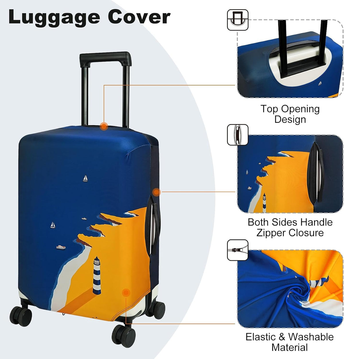 Travel Luggage Cover Suitcase Protector Fits 18-22 Inch, S