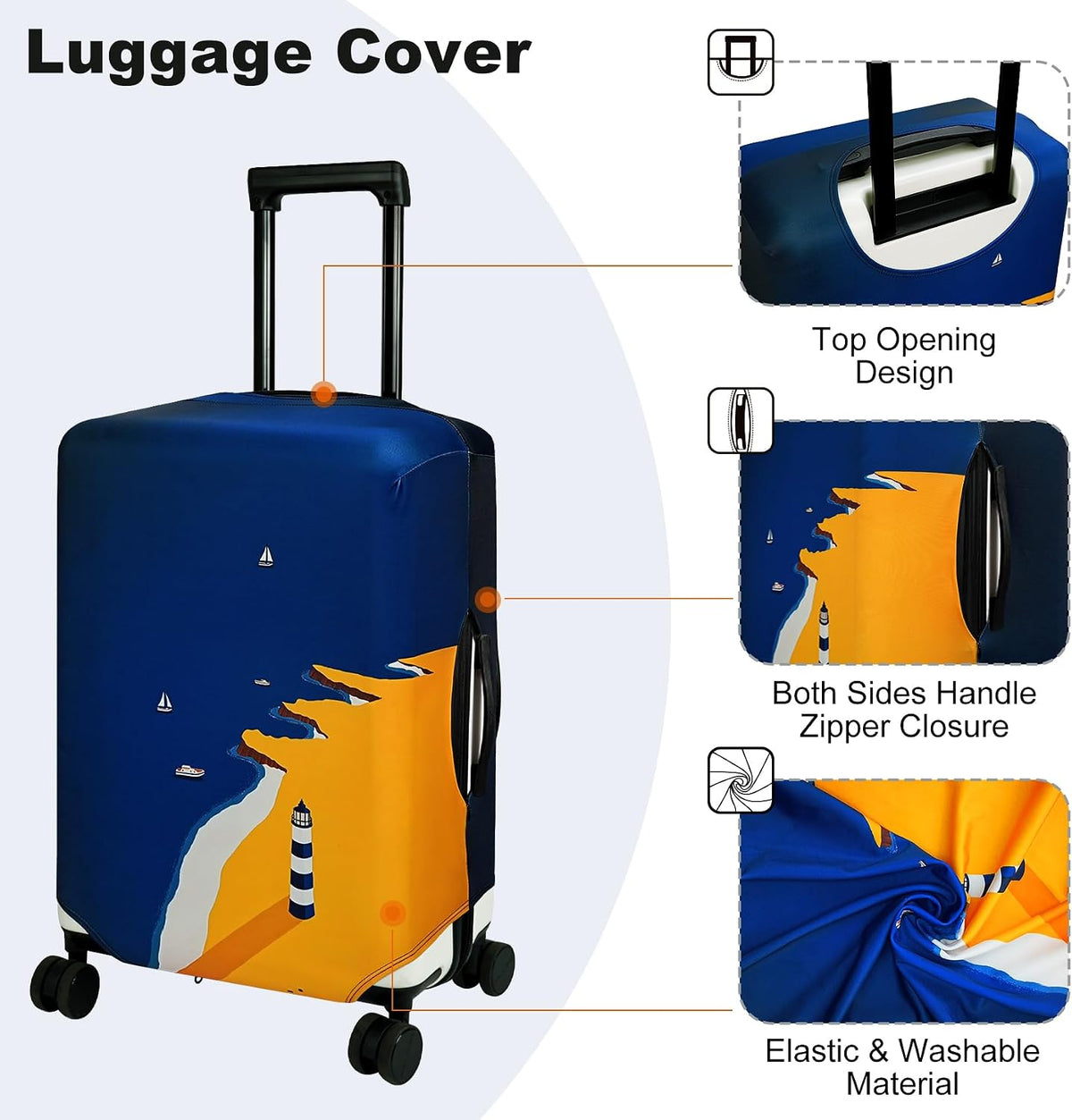 Travel Luggage Cover Suitcase Protector Fits 18-22 Inch, S