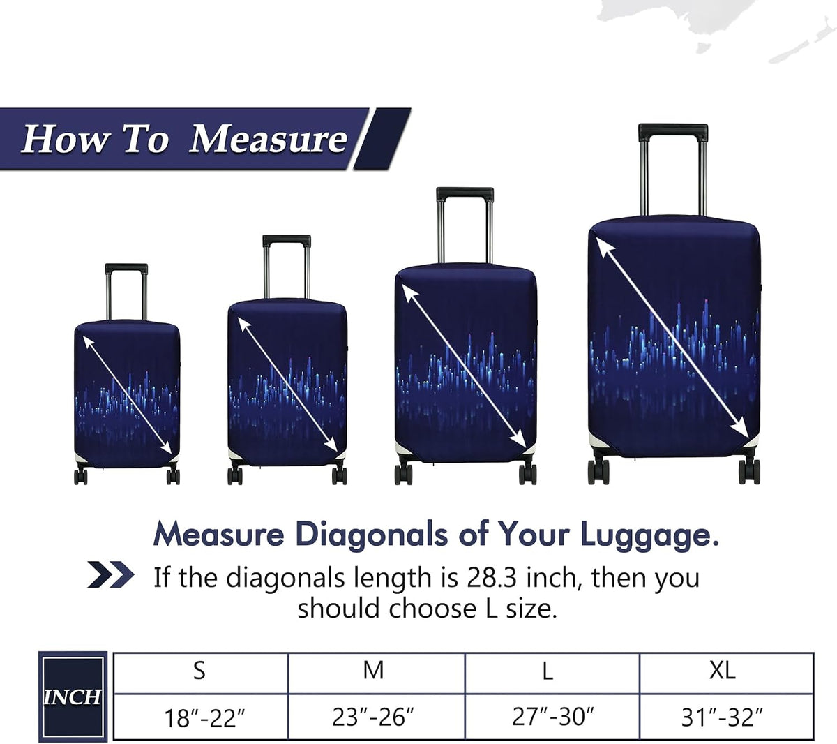 Travel Luggage Cover Suitcase Protector Fits 18-22 Inch, S