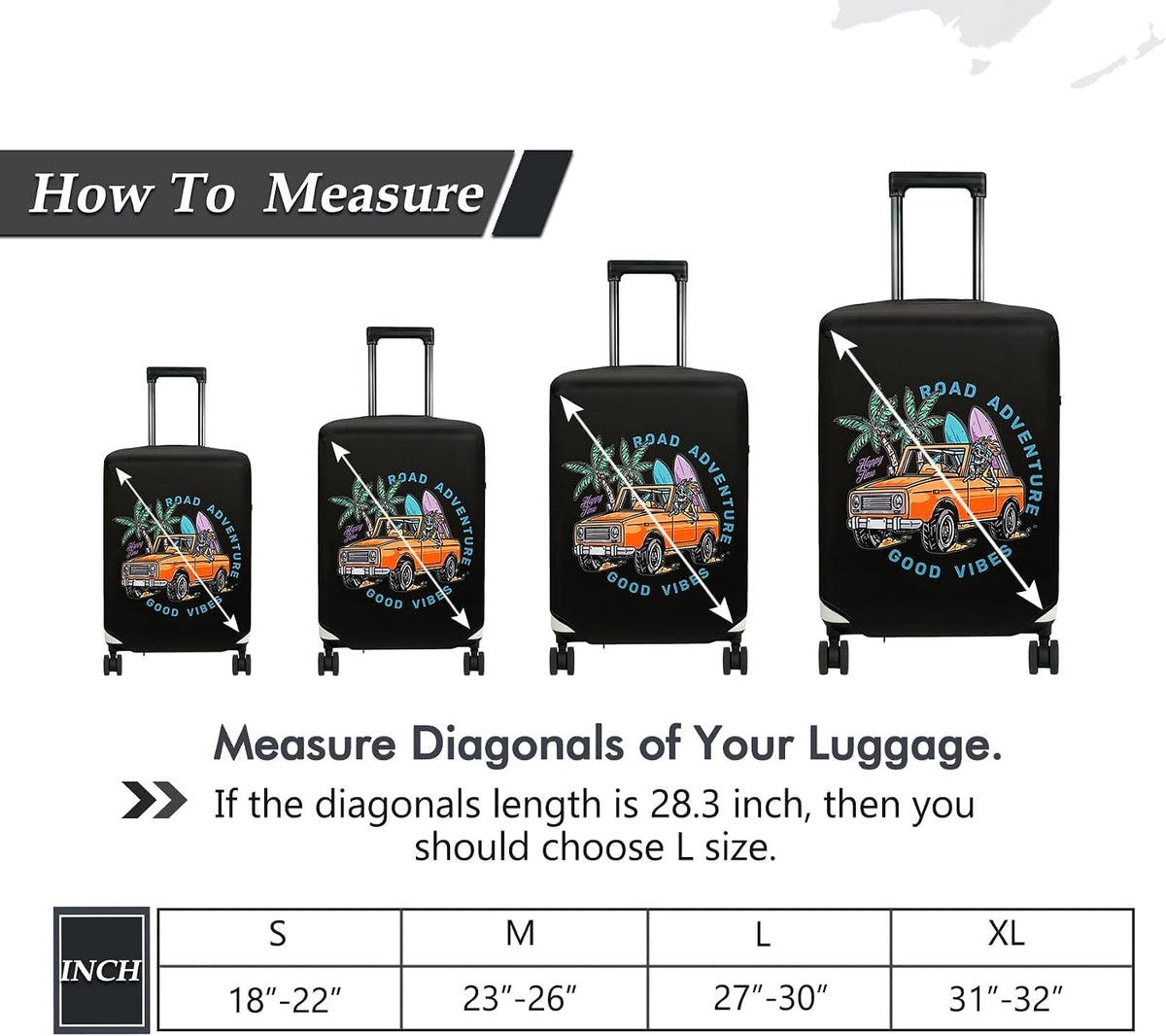Travel Luggage Cover Suitcase Protector Fits 18-22 Inch, S