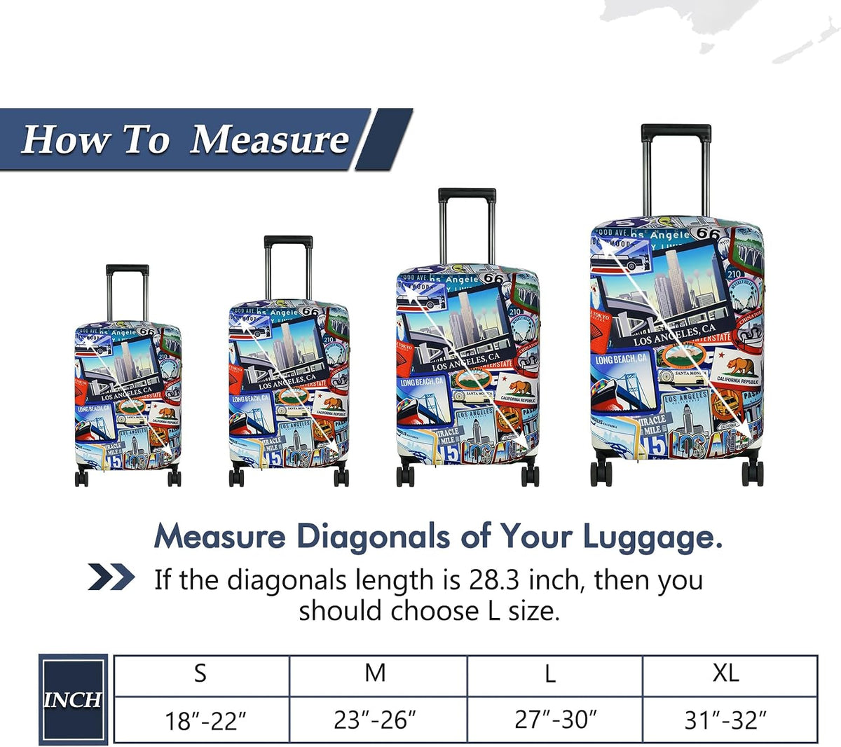 Travel Luggage Cover Suitcase Protector Fits 18-22 Inch, S