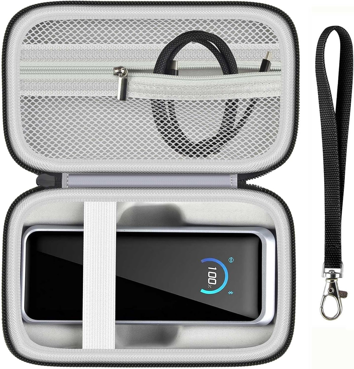 Power Bank Case for Anker Prime 26250/27650/25000/20100mAh/737,Black