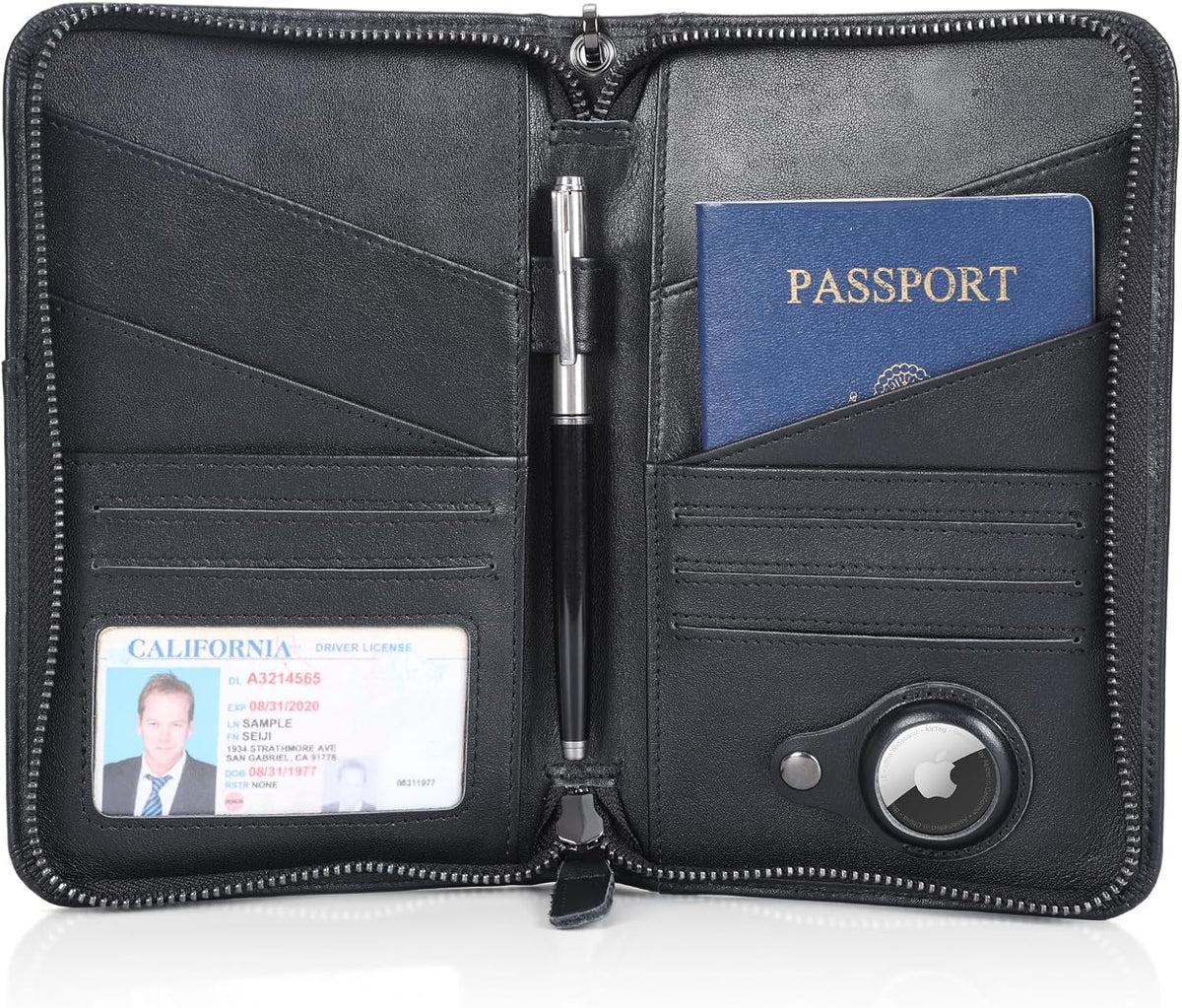Polare Full Grain Leather Passport Holder Cover Case for Men and Women RFID Blocking Family Travel Wallet Holds 6 Passports (Coffee)