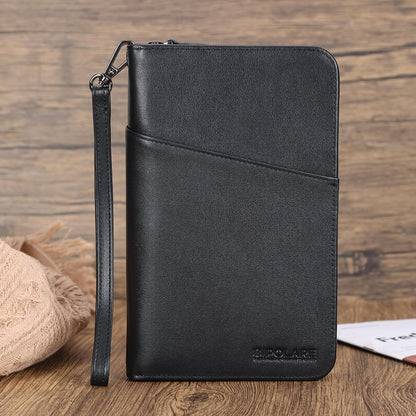 Polare Full Grain Leather Passport Holder Cover Case for Men and Women RFID Blocking Family Travel Wallet Holds 6 Passports (Coffee)