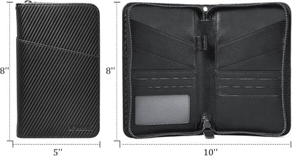 Polare Full Grain Leather Passport Holder Cover Case for Men and Women RFID Blocking Family Travel Wallet Holds 6 Passports (Coffee)