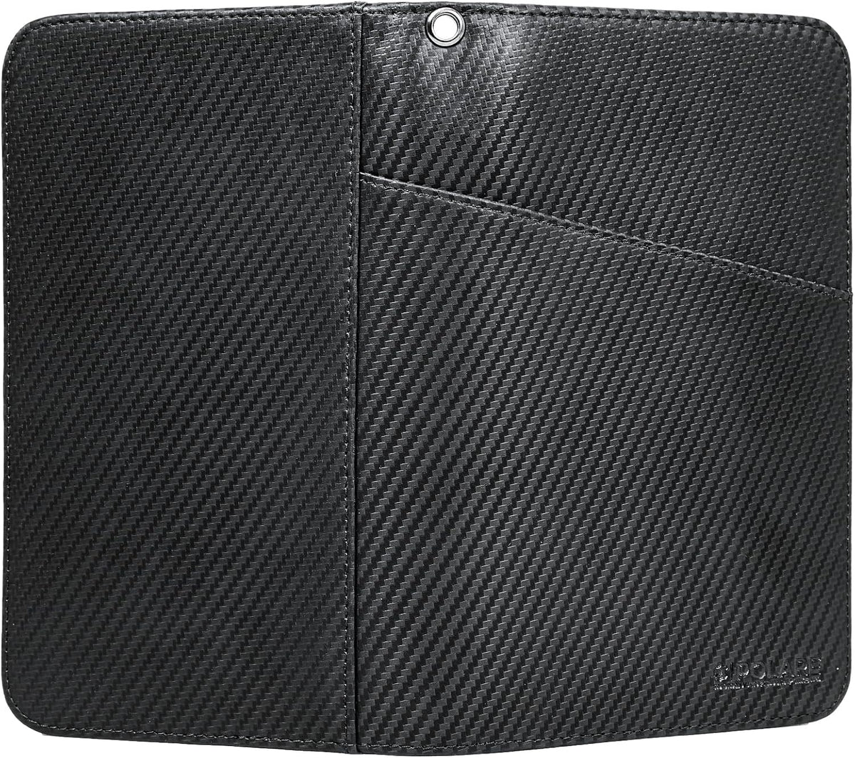 Polare Full Grain Leather Passport Holder Cover Case for Men and Women RFID Blocking Family Travel Wallet Holds 6 Passports (Coffee)
