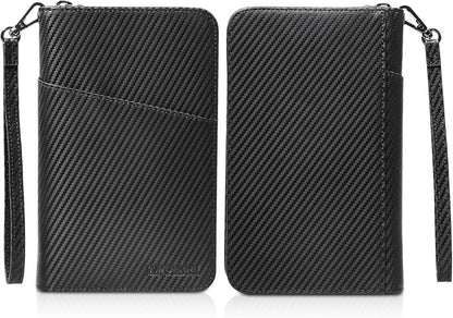 Polare Full Grain Leather Passport Holder Cover Case for Men and Women RFID Blocking Family Travel Wallet Holds 6 Passports (Coffee)