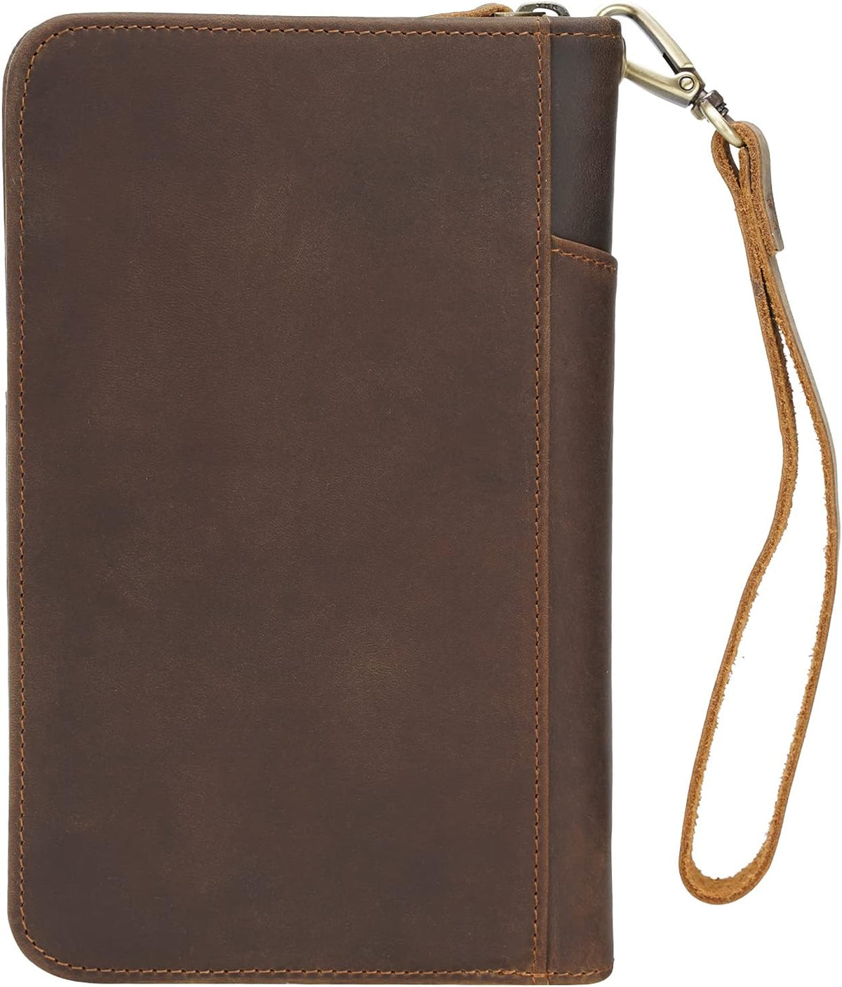 Polare Full Grain Leather Passport Holder Cover Case for Men and Women RFID Blocking Family Travel Wallet Holds 6 Passports (Coffee)