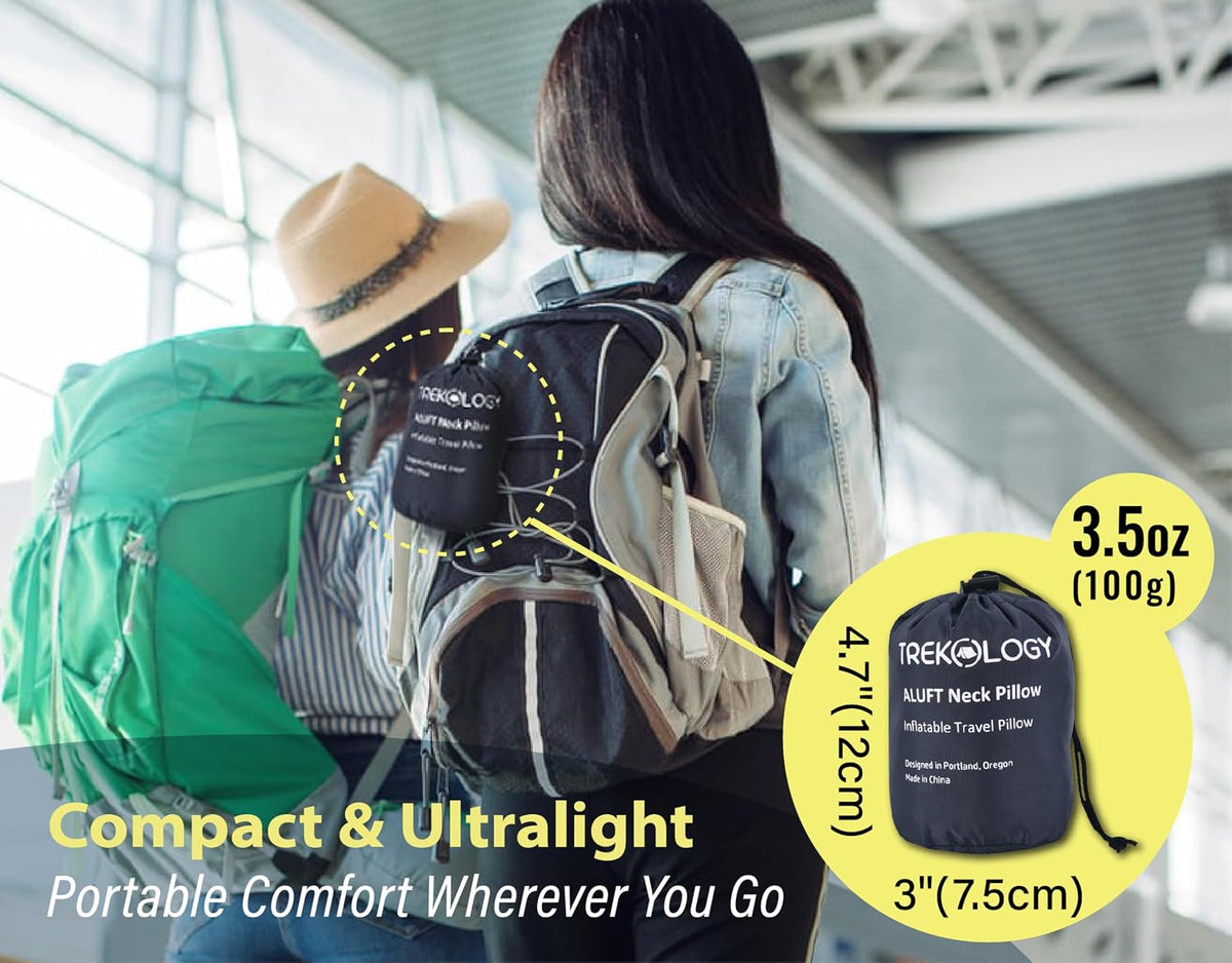 Inflatable Neck Pillow for Traveling - Inflatable Travel Pillow for Airplanes - Neck Air Pillow, Blow Up Travel Pillows for Neck Support