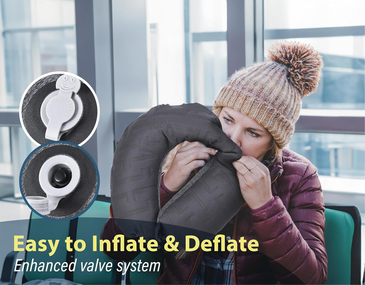 Inflatable Neck Pillow for Traveling - Inflatable Travel Pillow for Airplanes - Neck Air Pillow, Blow Up Travel Pillows for Neck Support