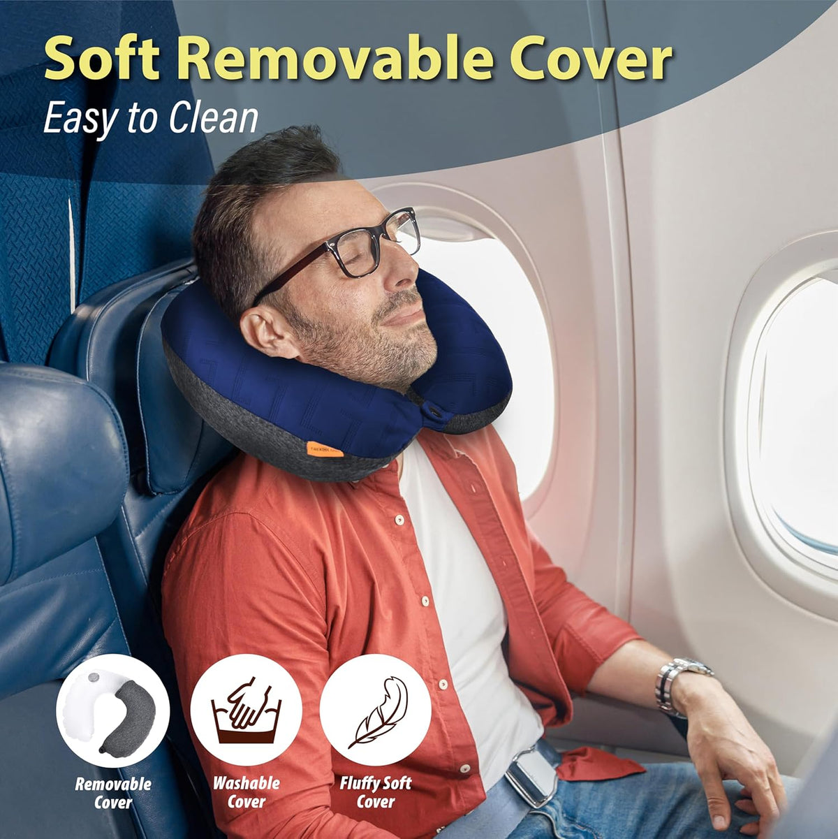 Inflatable Neck Pillow for Traveling - Inflatable Travel Pillow for Airplanes - Neck Air Pillow, Blow Up Travel Pillows for Neck Support