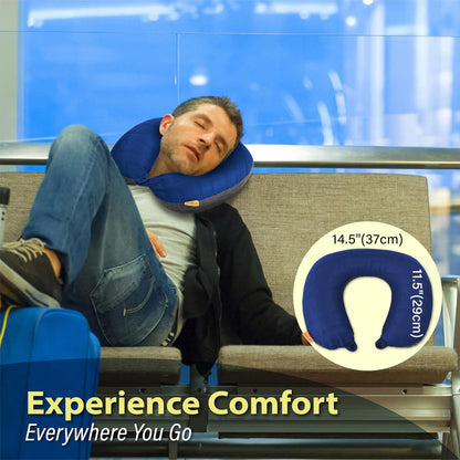 Inflatable Neck Pillow for Traveling - Inflatable Travel Pillow for Airplanes - Neck Air Pillow, Blow Up Travel Pillows for Neck Support
