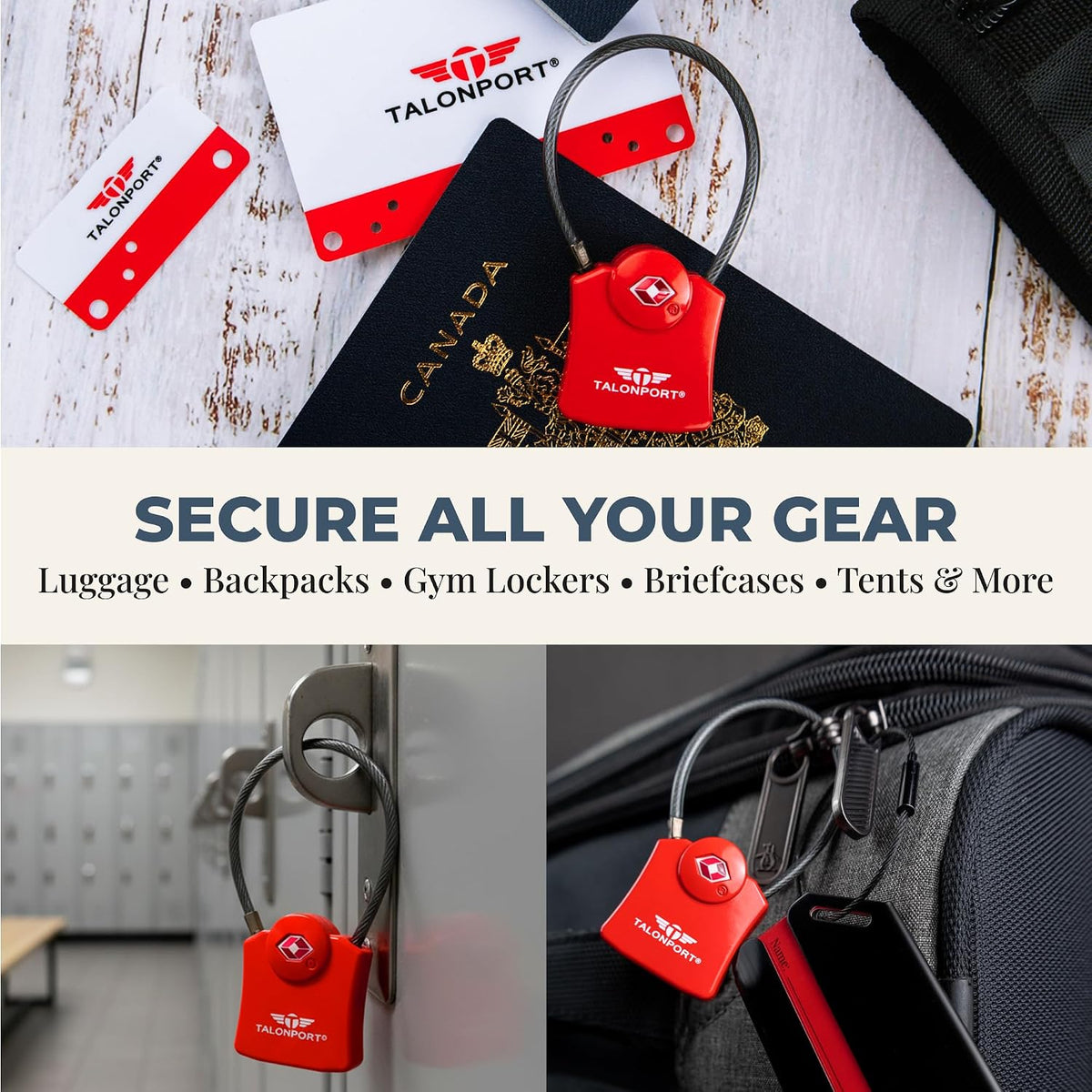 Keyless TSA Approved Suitcase Luggage Locks, Black