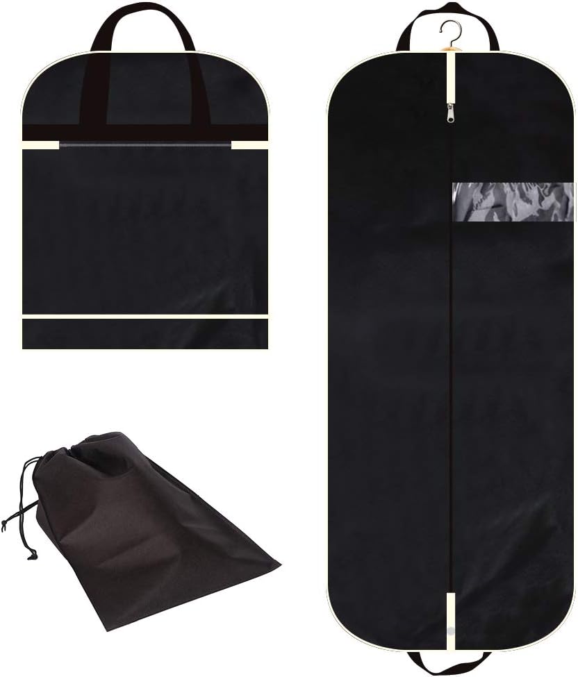 54" Garment Bag with Extra Large Pockets for Travel, Gusseted Suit Cover Mens Womens Foldable Hanging Bags for Clothes Shirts Dresses Coats