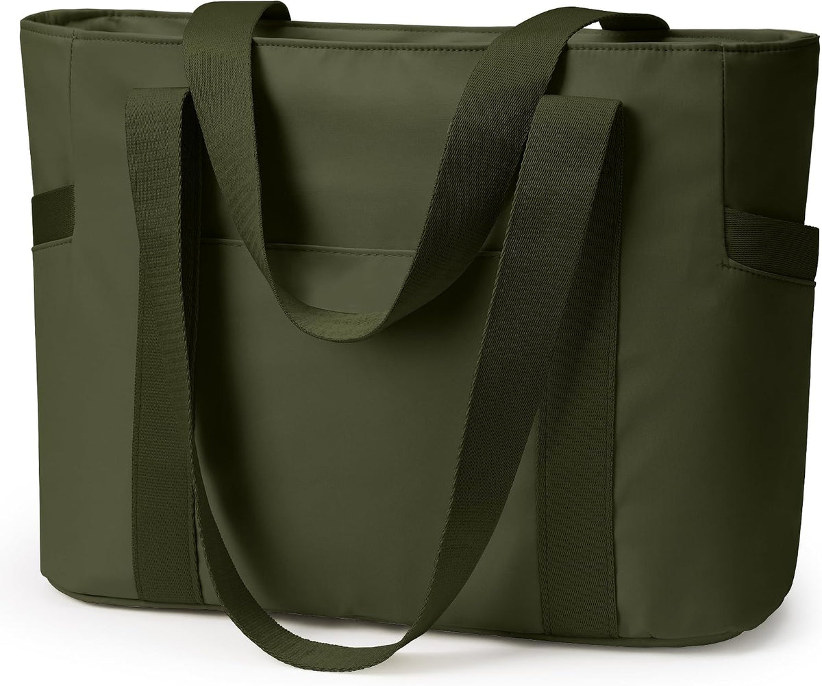 WLLWOO Large Tote Bag, 14” Laptop Work Travel Bag with Trolley Sleeve