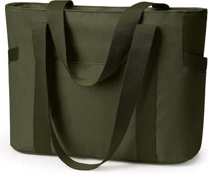 WLLWOO Large Tote Bag, 14” Laptop Work Travel Bag with Trolley Sleeve