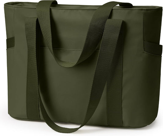 WLLWOO Large Tote Bag, 14” Laptop Work Travel Bag with Trolley Sleeve