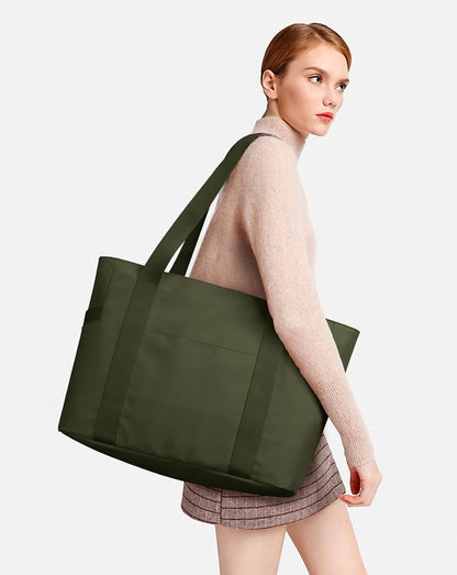 WLLWOO Large Tote Bag, 14” Laptop Work Travel Bag with Trolley Sleeve