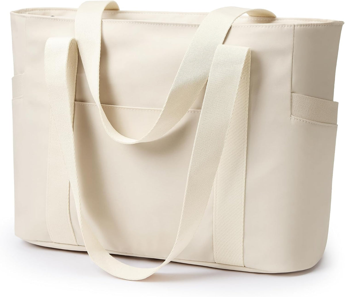 WLLWOO Large Tote Bag, 14” Laptop Work Travel Bag with Trolley Sleeve