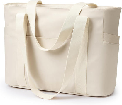 WLLWOO Large Tote Bag, 14” Laptop Work Travel Bag with Trolley Sleeve