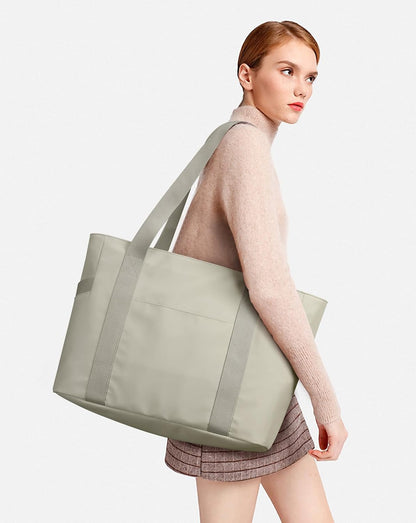 WLLWOO Large Tote Bag, 14” Laptop Work Travel Bag with Trolley Sleeve