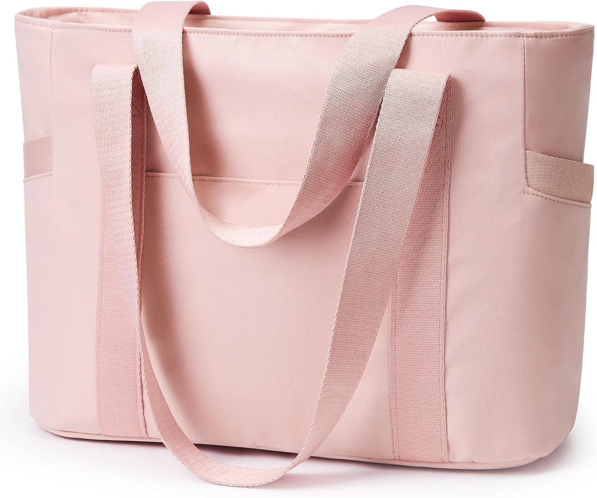WLLWOO Large Tote Bag, 14” Laptop Work Travel Bag with Trolley Sleeve