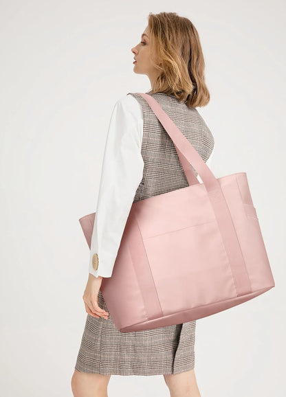 WLLWOO Large Tote Bag, 14” Laptop Work Travel Bag with Trolley Sleeve