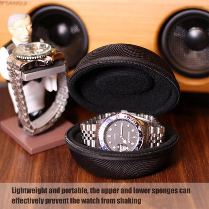 Watch Travel Case for Men and Women Portable Single Watch Storage box and Organizer for Wristwatches and Smart Watches (Black（2 slot）)