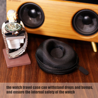 Watch Travel Case for Men and Women Portable Single Watch Storage box and Organizer for Wristwatches and Smart Watches (Black（2 slot）)