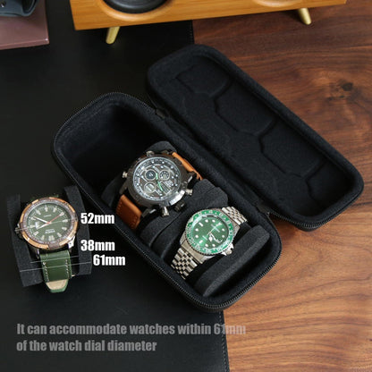 Watch Travel Case for Men and Women Portable Single Watch Storage box and Organizer for Wristwatches and Smart Watches (Black（2 slot）)